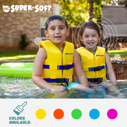 TRC Recreation Super Soft Child Life Jacket Safety Vest, Medium, 2 Pack, Yellow - Angler's Pro Tackle & Outdoors