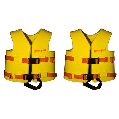 TRC Recreation Super Soft Child Life Jacket Safety Vest, X Small, 2 Pack, Yellow - Angler's Pro Tackle & Outdoors