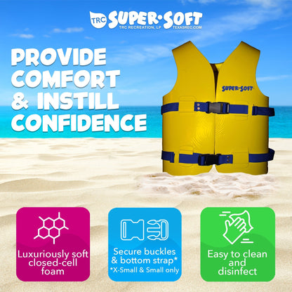 TRC Recreation Super Soft Child Life Jacket Swim Safety Vest, Medium, Yellow - Angler's Pro Tackle & Outdoors