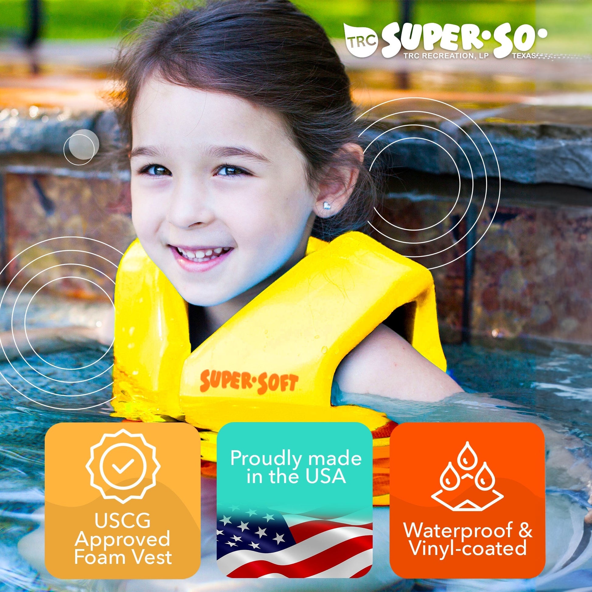 TRC Recreation Super Soft Child Life Jacket Swim Safety Vest, X Small, Yellow - Angler's Pro Tackle & Outdoors