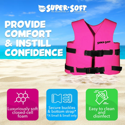 TRC Recreation Super Soft Child Life Jacket Swim Vest, X Small, Flamingo Pink - Angler's Pro Tackle & Outdoors