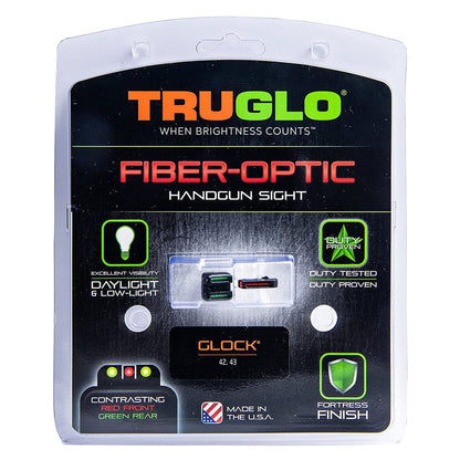 TruGlo Fiber Optic Handgun Pistol Sight Accessories, for Glock 42 and 43 Models - Angler's Pro Tackle & Outdoors