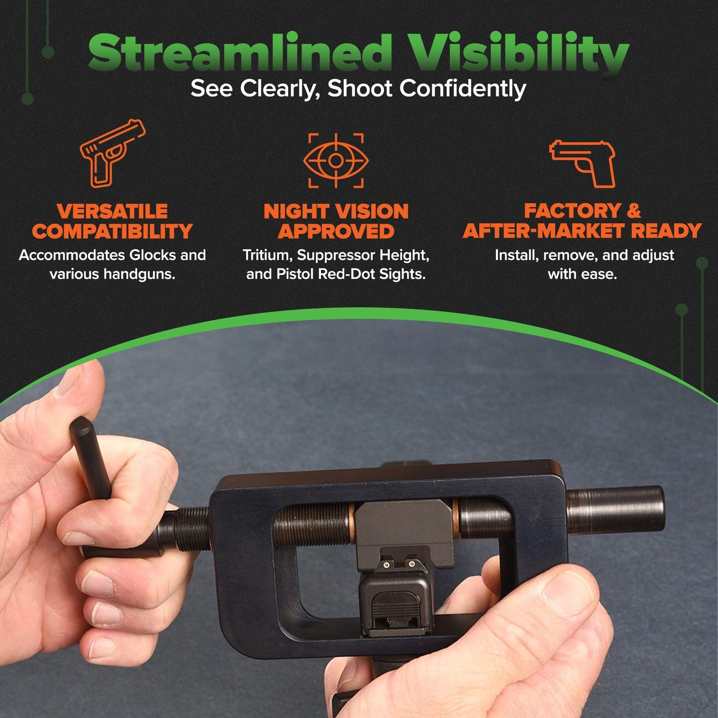 TruGlo Front and Rear Sight Installation Tool Kit Set for Pistols, Black - Angler's Pro Tackle & Outdoors