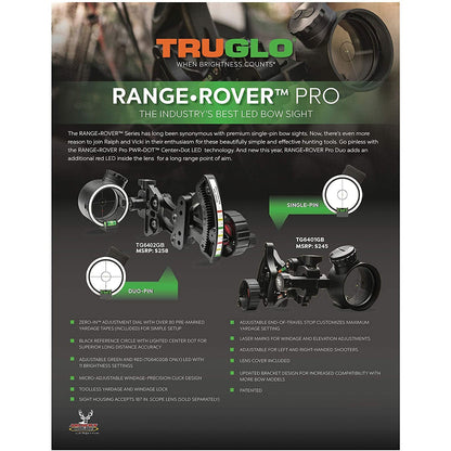 TruGlo Pro Power Dot Illuminated Adjustable Range Rover LED Bow Sight Accessory - Angler's Pro Tackle & Outdoors