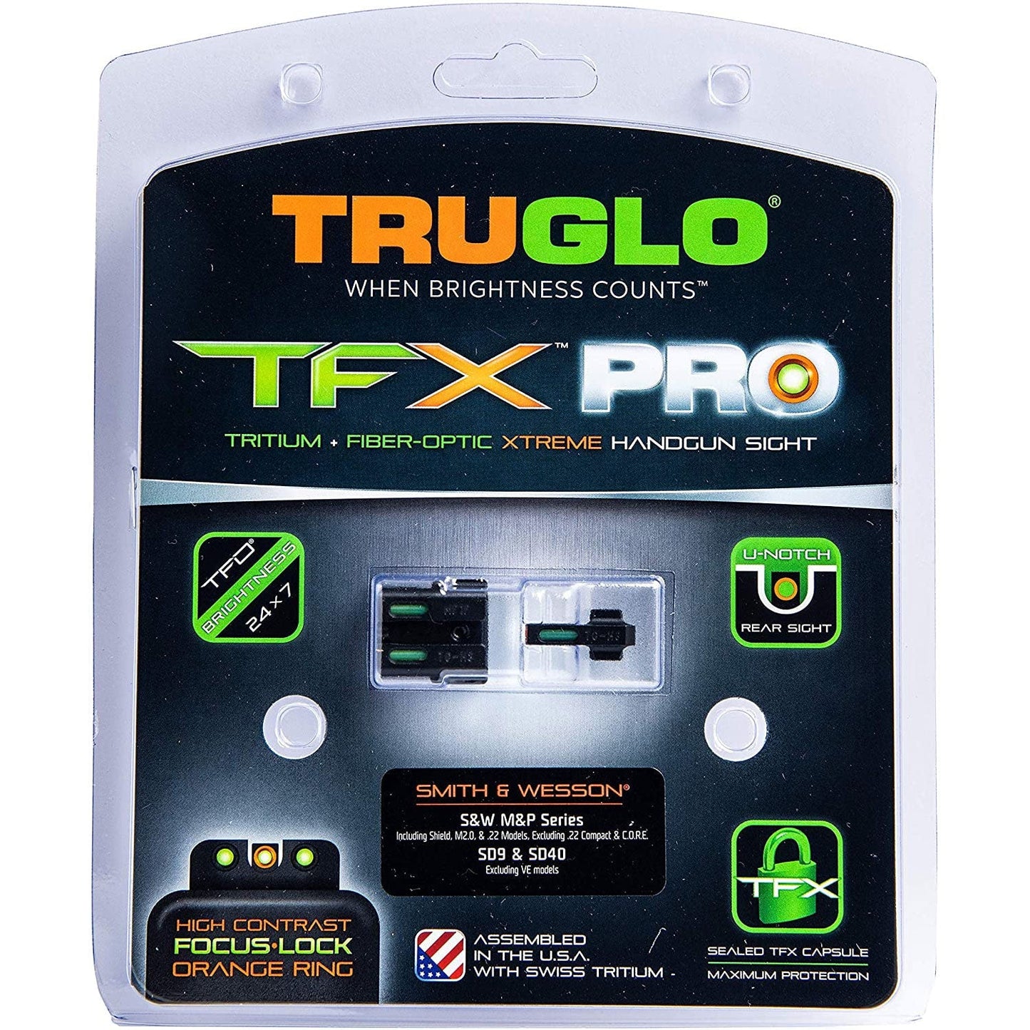 TruGlo Pro TFK Fiber Optic Tritium Handgun Sight for Smith & Wesson M&P Models - Angler's Pro Tackle & Outdoors