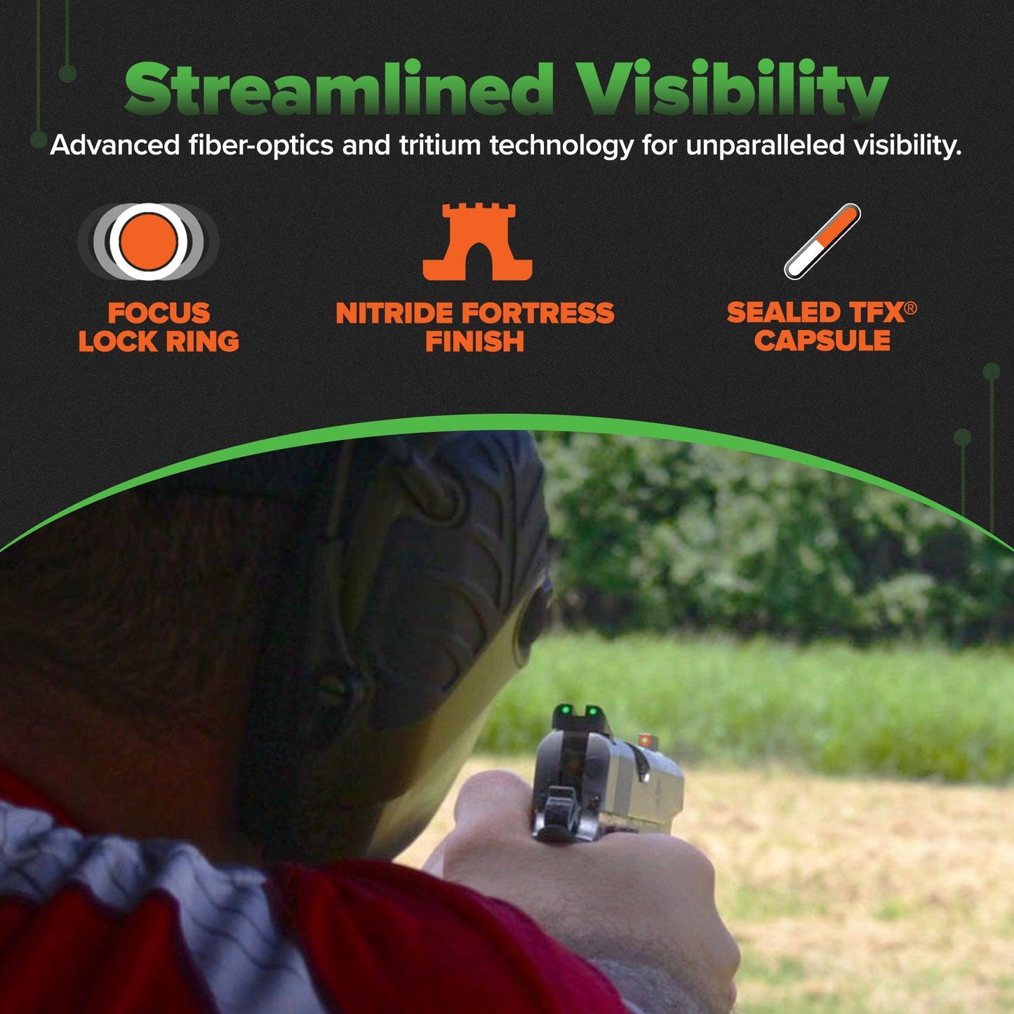 TruGlo TFK Pro Fiber Optic Tritium Handgun Glock Sight Accessories for Handguns - Angler's Pro Tackle & Outdoors