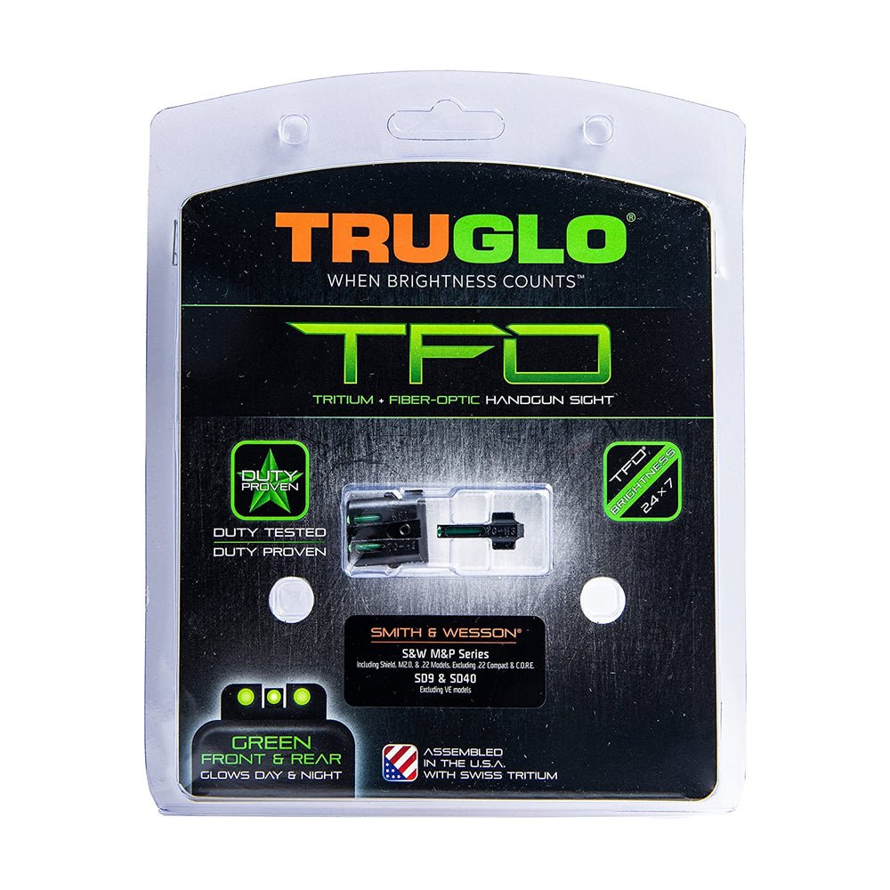 TruGlo TFO Handgun Sight Accessories, Fits S&W M&P, SD9, and SD40 Models, Green - Angler's Pro Tackle & Outdoors