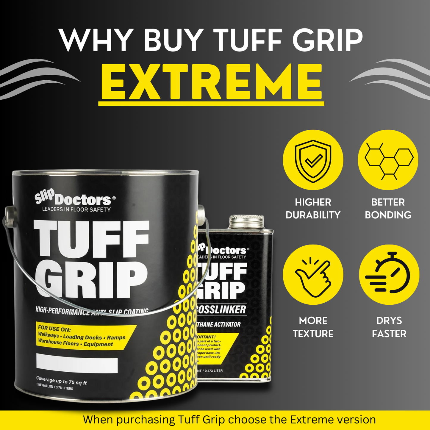 SlipDoctors Tuff Grip or Tuff Grip Extreme - Aggressive Traction Non-Skid Floor Paint