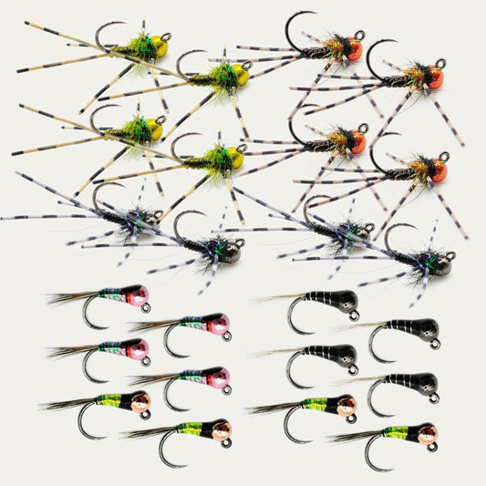 Tungsten Deep Jig Tactical Nymph Fly Assortment - VMC Barbless Jig Hooks - Angler's Pro Tackle & Outdoors