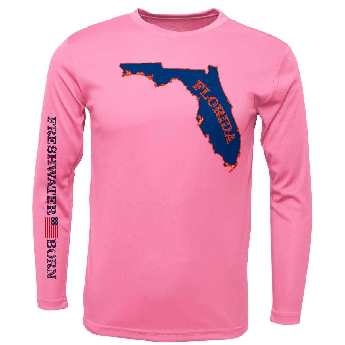 UF Orange and Blue Freshwater Born Girl's Long Sleeve UPF 50+ Dry - Fit Shirt - Angler's Pro Tackle & Outdoors