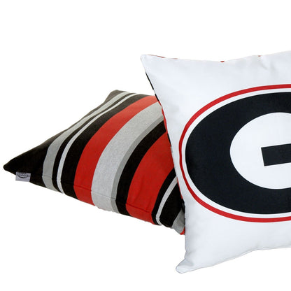 Campus Hammocks University of Georgia Colors Striped Pillow Cover