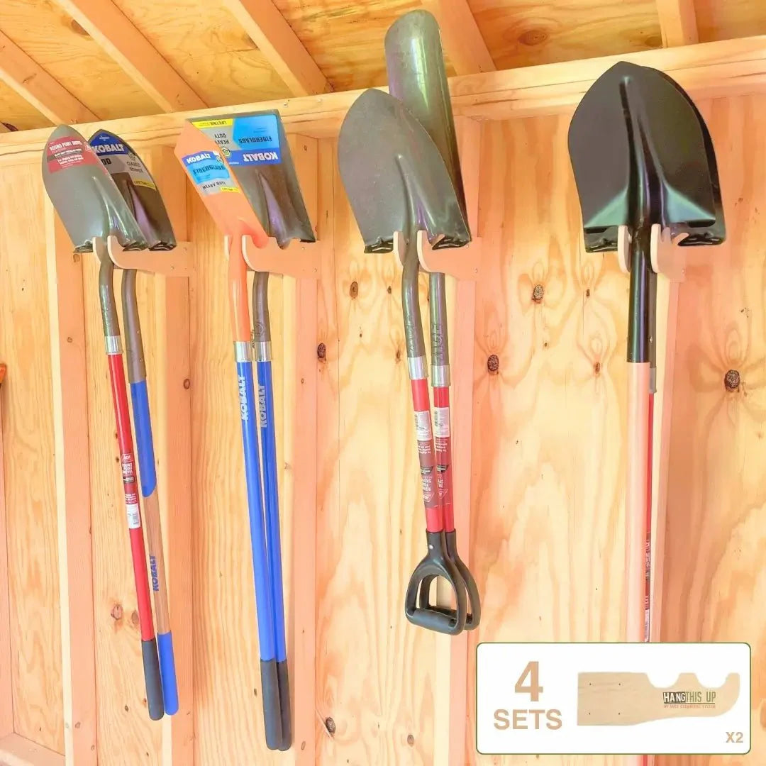HangThis Up -  ULTIMATE SHED ORGANIZATION KIT:   Yard tool rack, Garden tool Storage, Organizer
