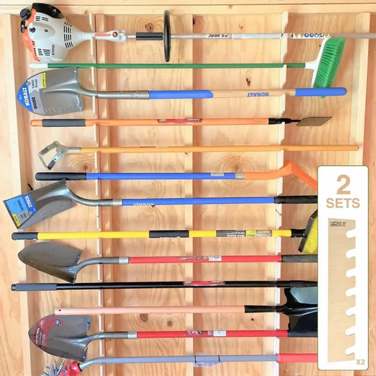 HangThis Up -  ULTIMATE SHED ORGANIZATION KIT:   Yard tool rack, Garden tool Storage, Organizer
