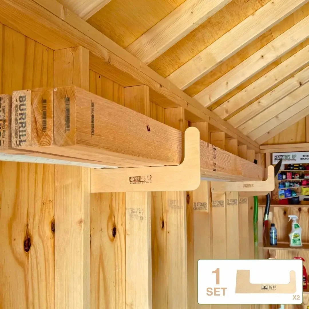 HangThis Up -  ULTIMATE SHED ORGANIZATION KIT:   Yard tool rack, Garden tool Storage, Organizer