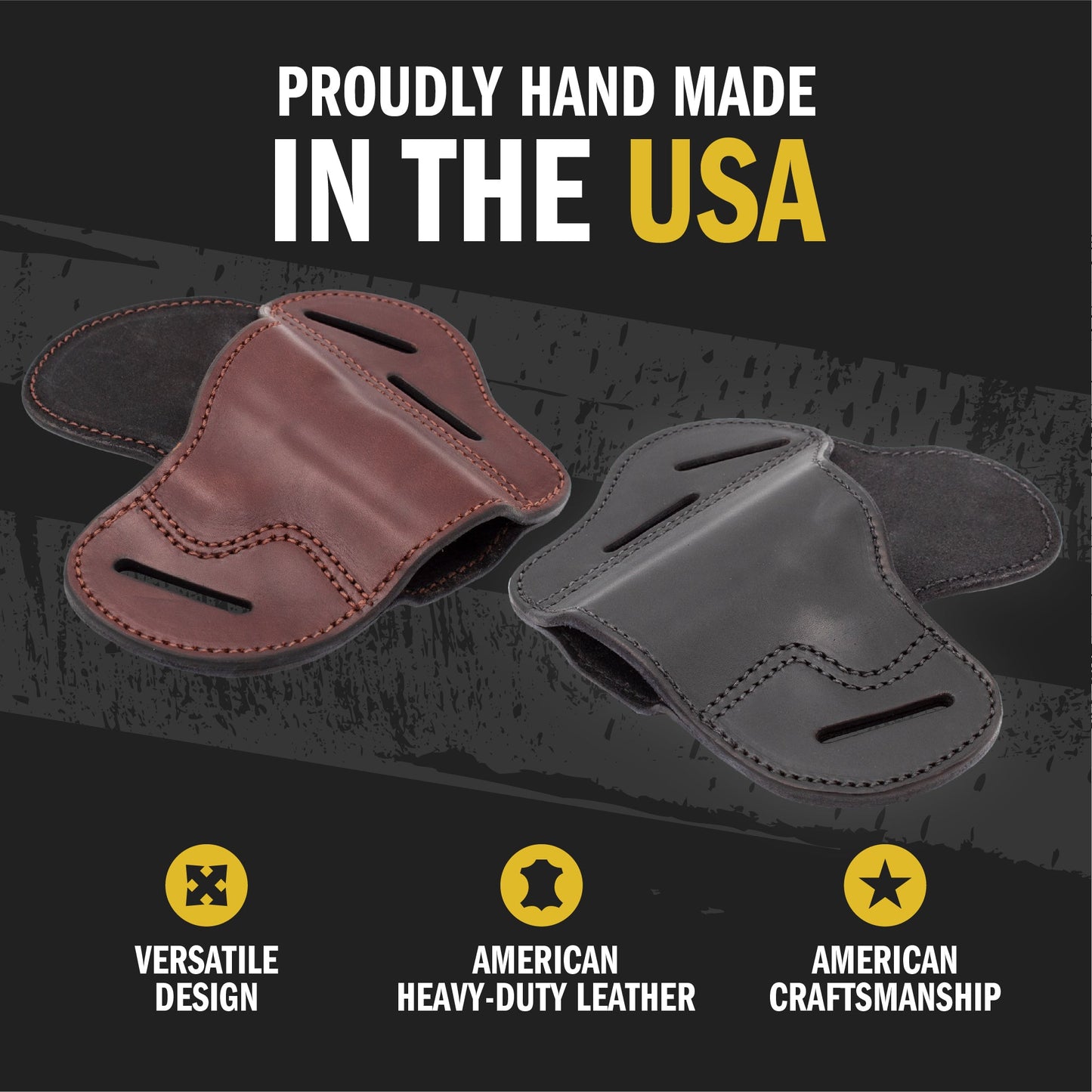 Relentless Tactical The Ultimate Leather Gun Holster | 3 Slot Pancake Style Belt Holster | Handmade in the USA! | Fits all 1911 Style Handguns