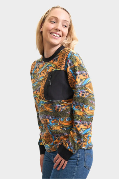 FisheWear Unbound Brown Fleece Crew Neck