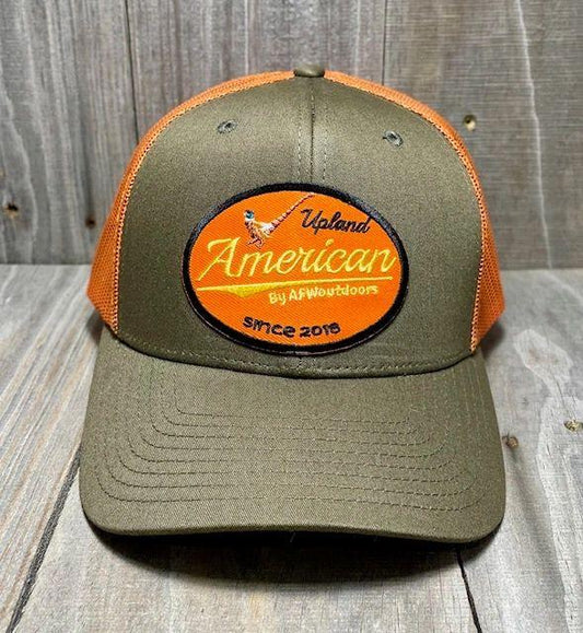 Upland Patch Dark Loden - Orange Trucker Cap - Angler's Pro Tackle & Outdoors