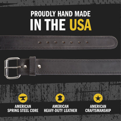 Relentless Tactical The Colossal Concealed Carry CCW Gun Belt - Black - 1 3/4 inch - Made in USA - Lifetime Warranty