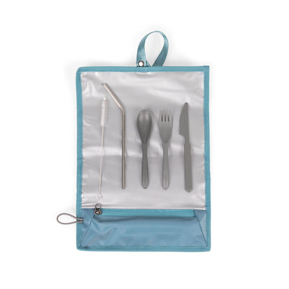 Picnic Time Tarana Recycled Lunch Bag Cooler with Utensils