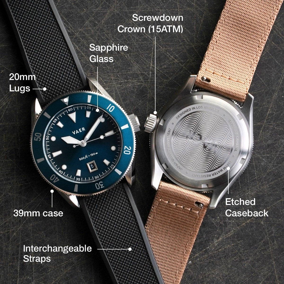 Vaer DS2 Meridian Navy - Quartz 39mm - Angler's Pro Tackle & Outdoors