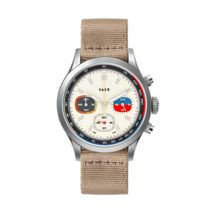 Vaer RS1 Rally Chronograph - Cream 40mm - Angler's Pro Tackle & Outdoors