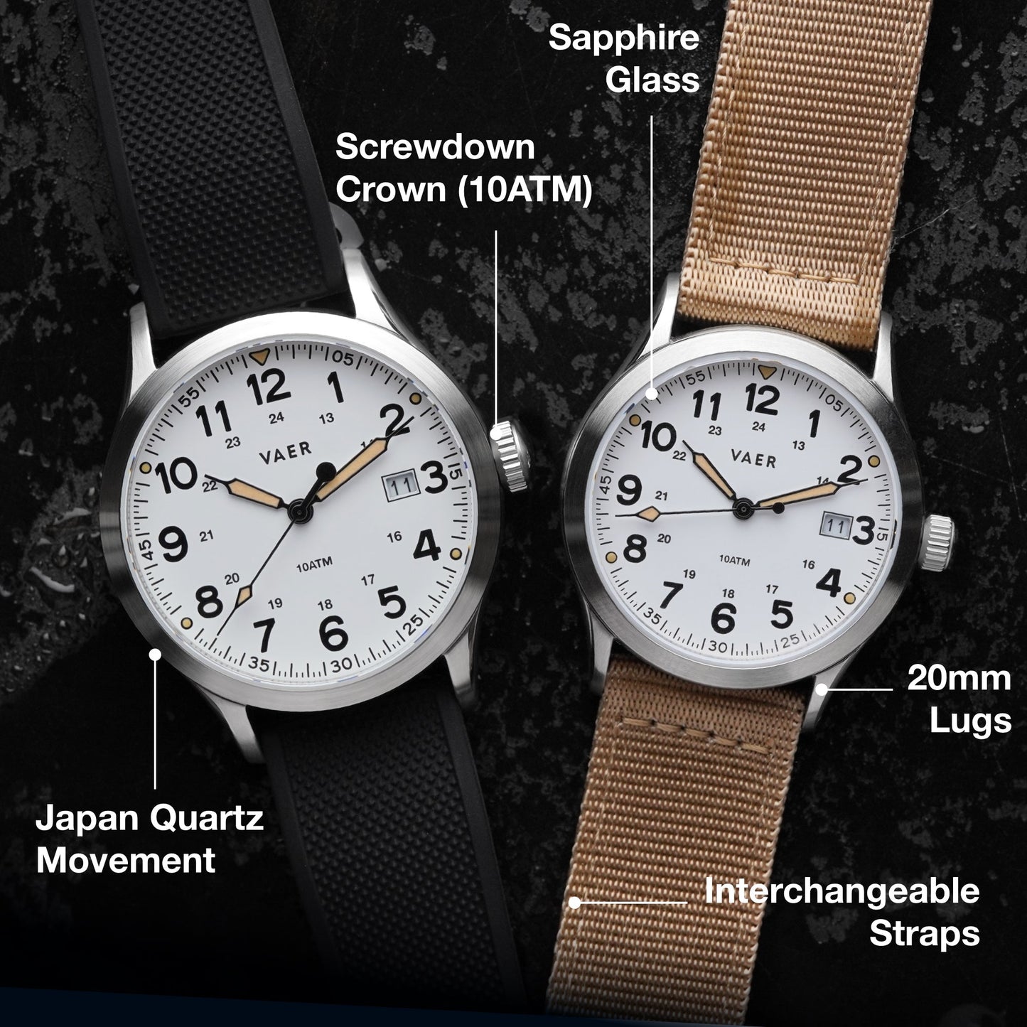 Vaer S5 Calendar Field White - 40mm Quartz - Angler's Pro Tackle & Outdoors