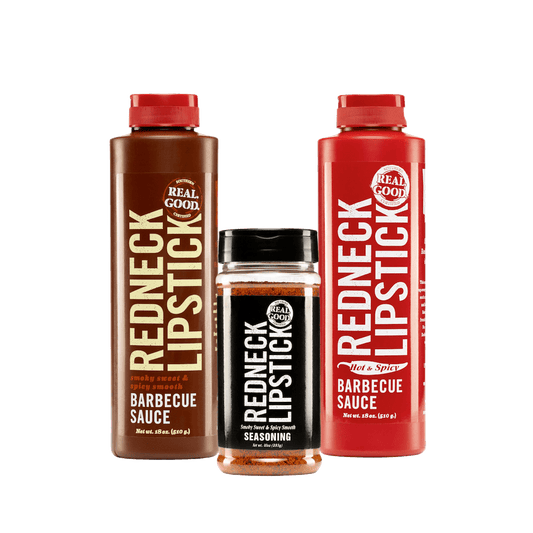 Redneck Lipstick Variety Pack: Original Sauce, Hot & Spicy Sauce & Seasoning