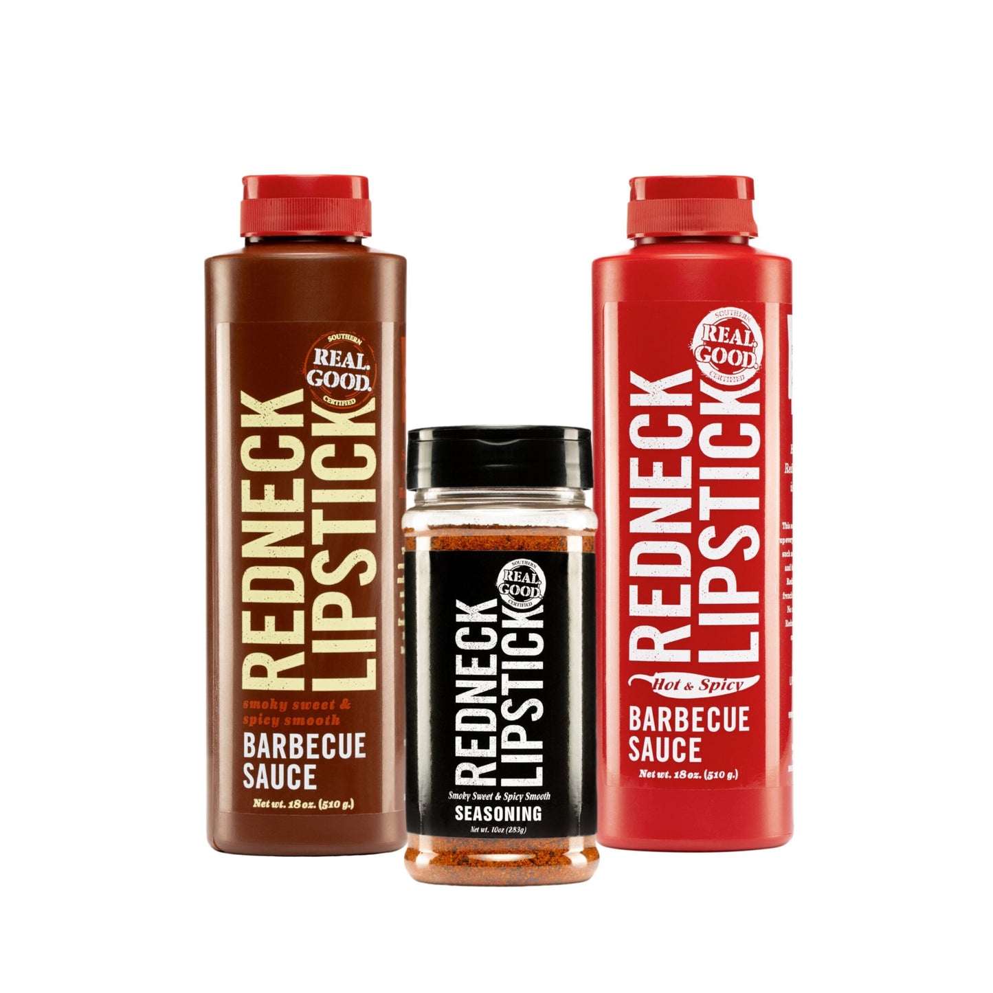Redneck Lipstick Variety Pack: Original Sauce, Hot & Spicy Sauce & Seasoning