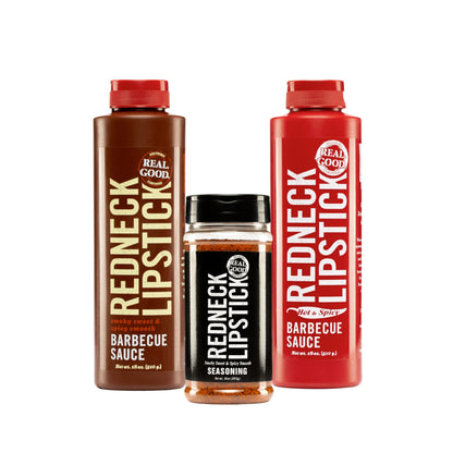 Redneck Lipstick Variety Pack: Original Sauce, Hot & Spicy Sauce & Seasoning