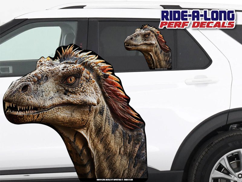 Velociraptor *RIDE A LONG* Perforated Decal - Angler's Pro Tackle & Outdoors