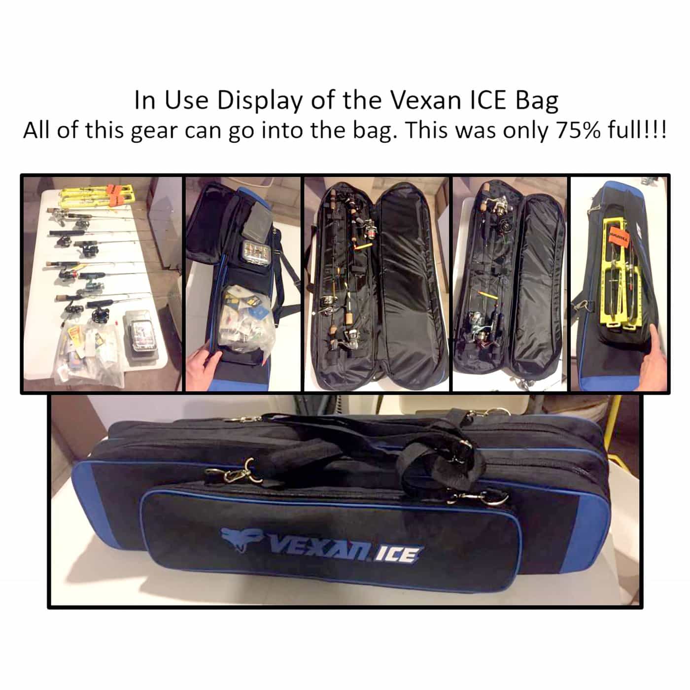 VEXAN® 36.5" Ice Fishing Combo Rod Tackle Bag