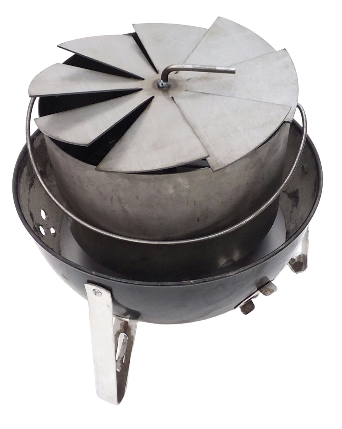 Hunsaker Vortex Smokers Vortex Charcoal Basket for WSM & Drum Cookers - Heavy Duty 14 Gauge Steel -Made in the USA - Promotes Even Cooking, Helps Prevent Burning - Round Design with Built-In Ash Plate