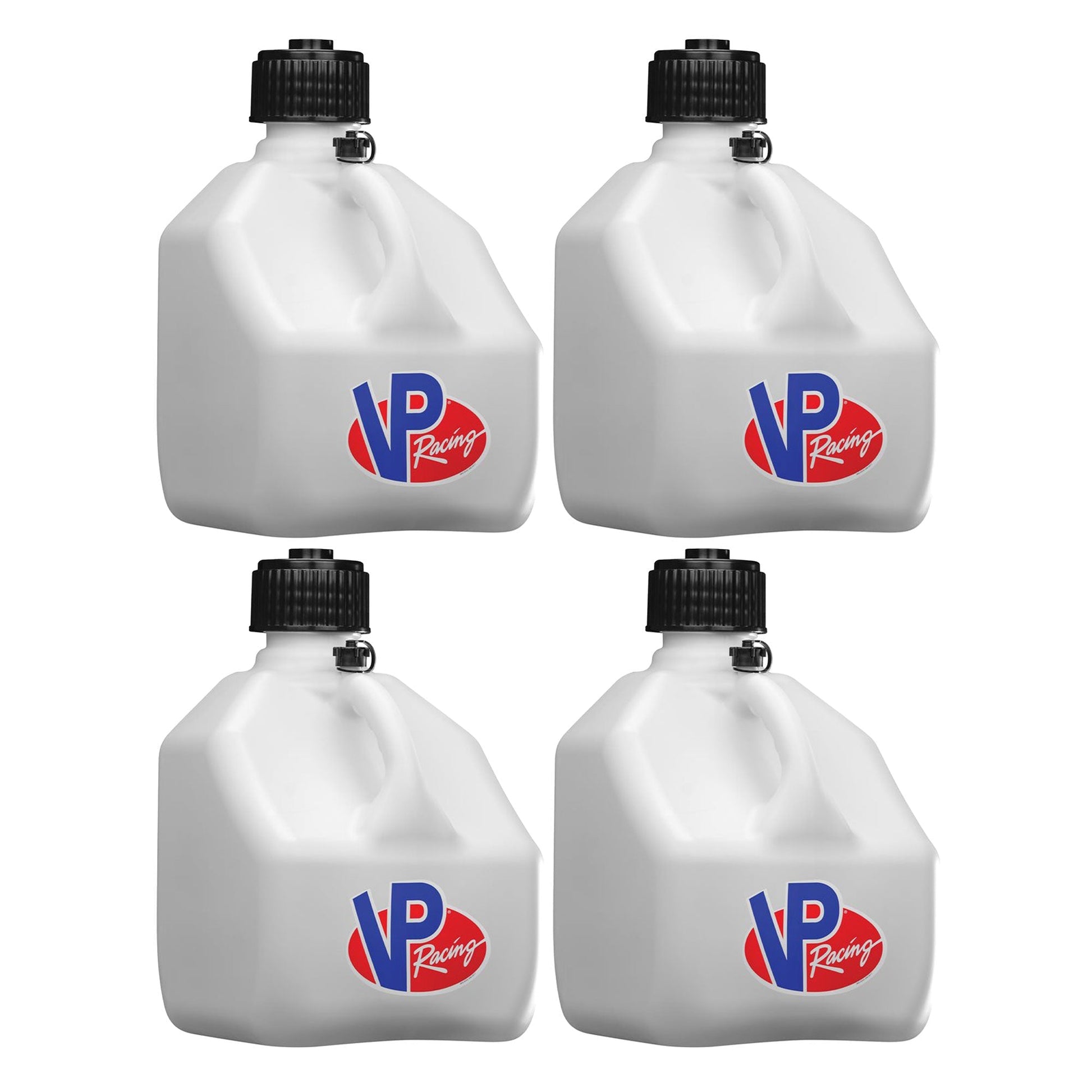 VP Racing 3 Gal Square Portable Liquid Container Utility Jug, White (4 Pk) - Angler's Pro Tackle & Outdoors