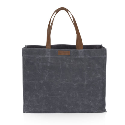 Picnic Time Market Waxed Canvas Tote with Leatherette Handles