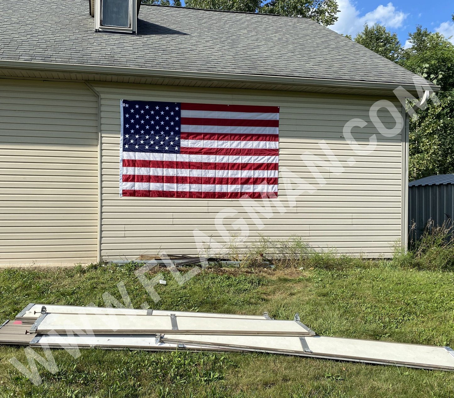 Flagman of America Nylon American Flag with Grommets Along Edges for Wall Hanging *Made in USA*