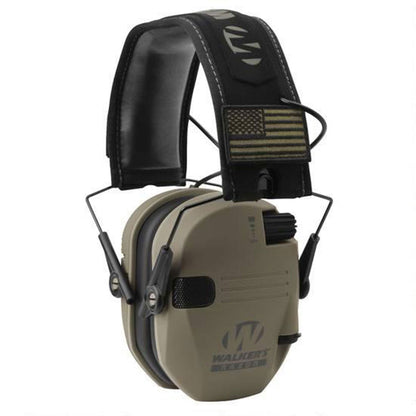 Walker's Razor Slim Shooter Electronic Hearing Earmuff, Tan Patriot (3 Pack) - Angler's Pro Tackle & Outdoors