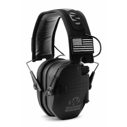 Walker's Razor Slim Shooter Electronic Hearing Protection Earmuff, Black Patriot - Angler's Pro Tackle & Outdoors