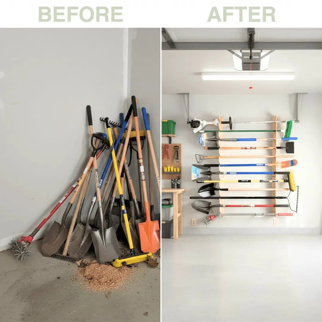 HangThis Up - BEST Garage Yard Tool Rack, Best Yard Tool Storage Rack, Garden Tool Storage, Garage Storage and Organizer