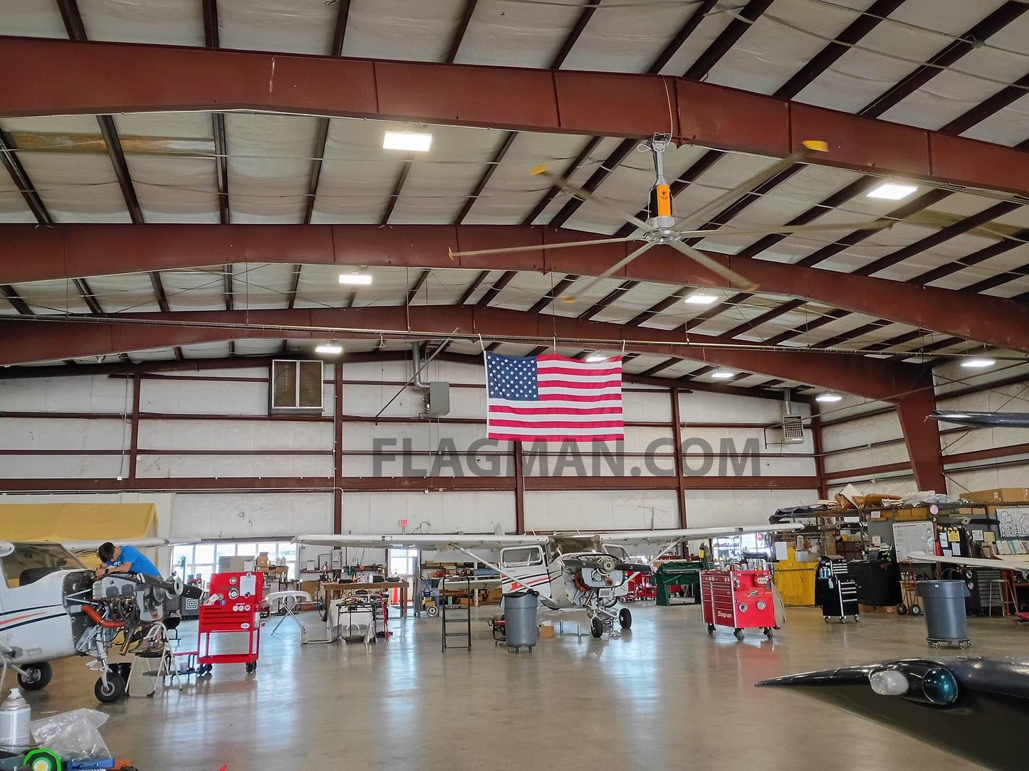 Flagman of America Nylon American Flag with Grommets Along Edges for Wall Hanging *Made in USA*