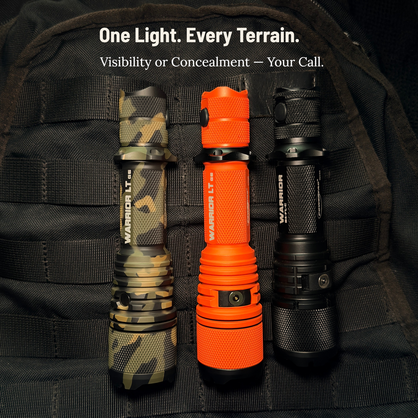 Powertac - Warrior LT (Long Throw) Gen 5 - 3050 Lumen Tactical Flashlight