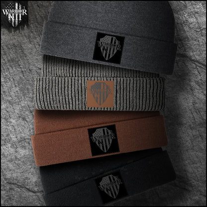 Warrior 12 - Black Knit Beanie - W12 Black Patch - Angler's Pro Tackle & Outdoors