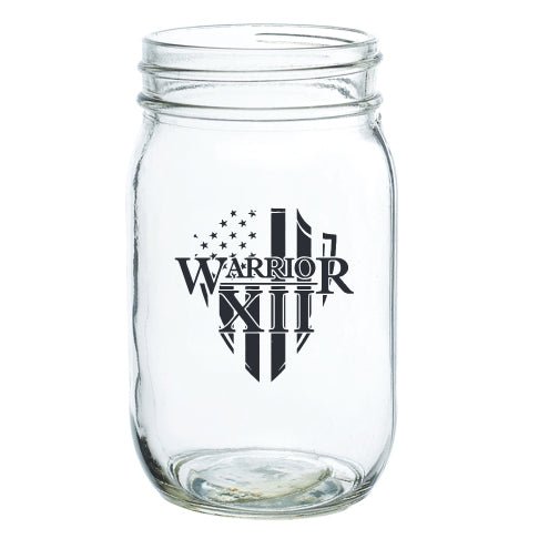 Warrior 12 - Mason Jar Drinking Glass 16oz - Angler's Pro Tackle & Outdoors