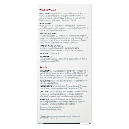 Wash It Pet Wound Wash and Seal It Pet Wound Gel Combination Pack