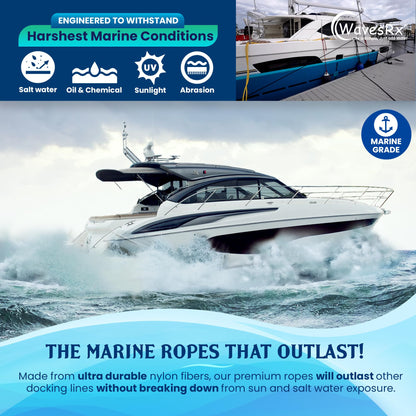 WavesRx 1/2” X 20’ DOCK LINES - Angler's Pro Tackle & Outdoors