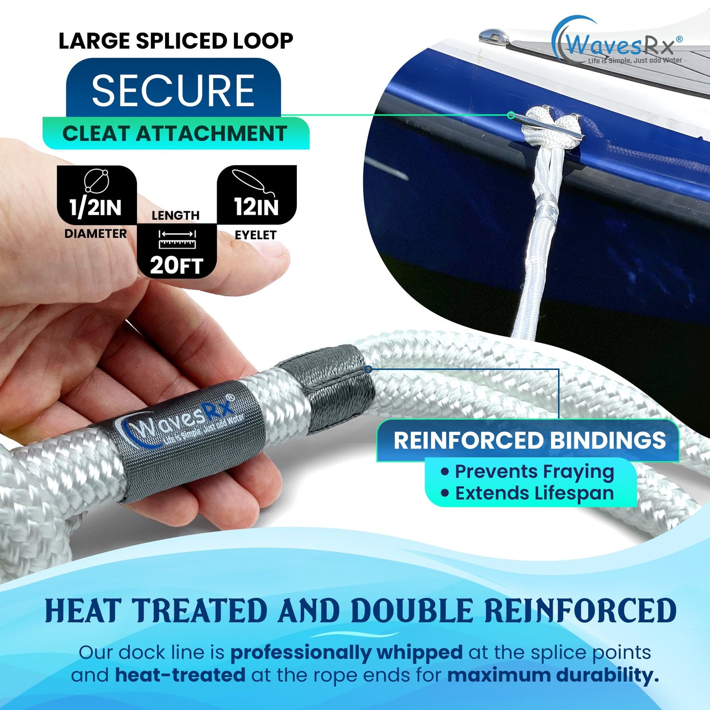 WavesRx 1/2” X 20’ DOCK LINES - Angler's Pro Tackle & Outdoors