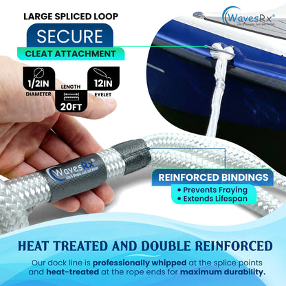 WavesRx 1/2” X 20’ DOCK LINES - Angler's Pro Tackle & Outdoors
