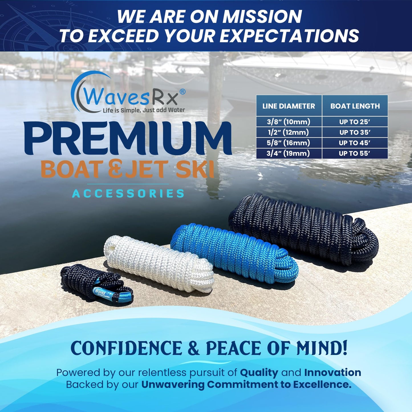 WavesRx 1/2” X 20’ DOCK LINES - Angler's Pro Tackle & Outdoors