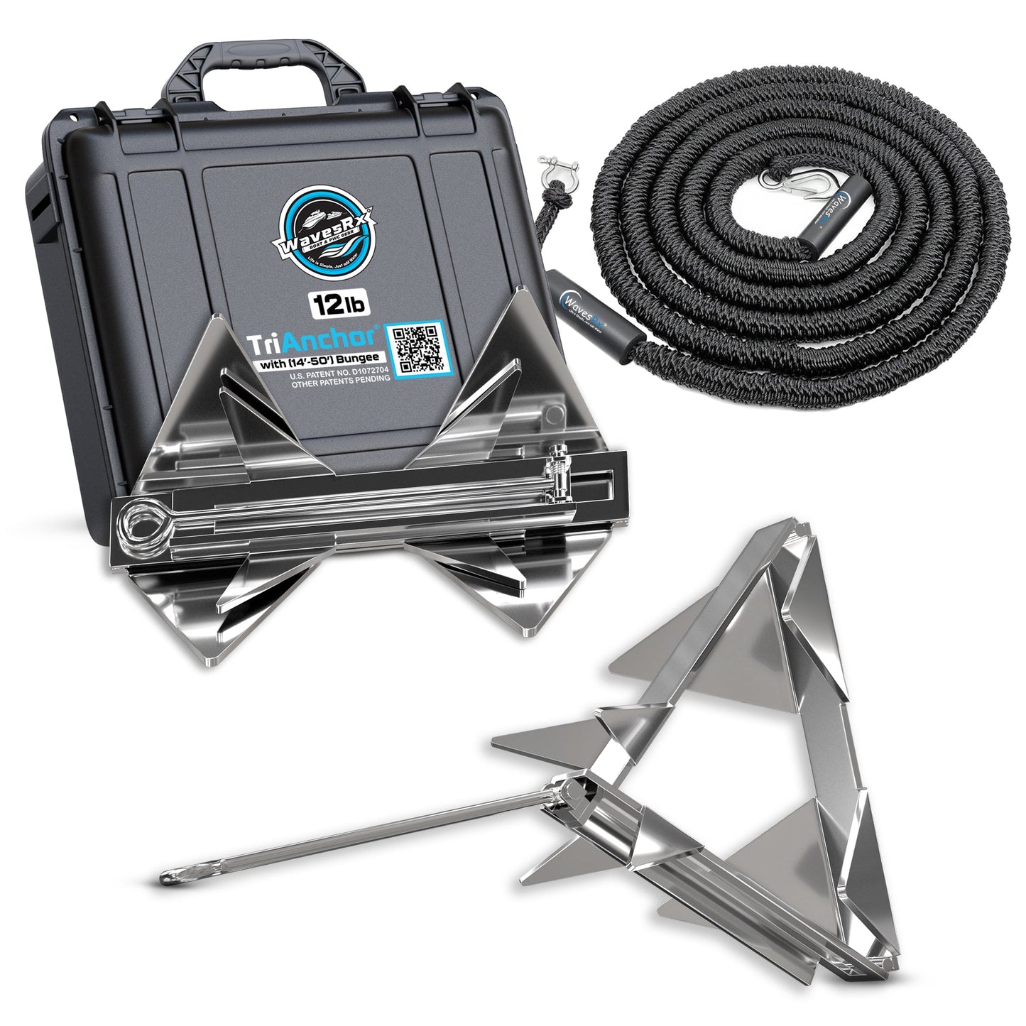 WavesRx 12LB FOLDING TRIANCHOR - Angler's Pro Tackle & Outdoors