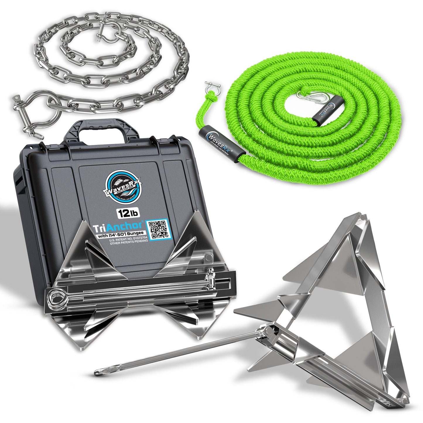 WavesRx 12LB FOLDING TRIANCHOR - Angler's Pro Tackle & Outdoors