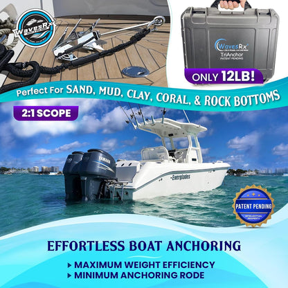 WavesRx 12LB FOLDING TRIANCHOR - Angler's Pro Tackle & Outdoors